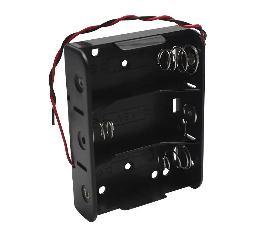 

MasterFire 20pcs/lot New Black DIY Storage Box Holder Battery Case 3 Slots C Size 4.5V Batteries Holder Cell Cover with Wires