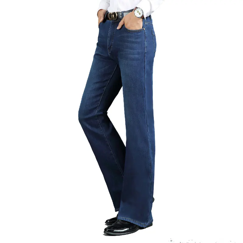 

Jeans For Men Winter Men's Thick Horned Jeans Warm Thickened Plus Velvet Flare Jeans Micro Horn Stretch Medium Blue Jeans
