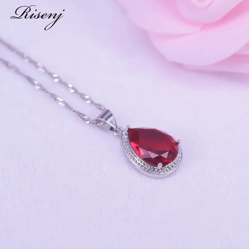 Lucky Color s ювелирное изделие с красными камнями наборы серебряного цвета милые