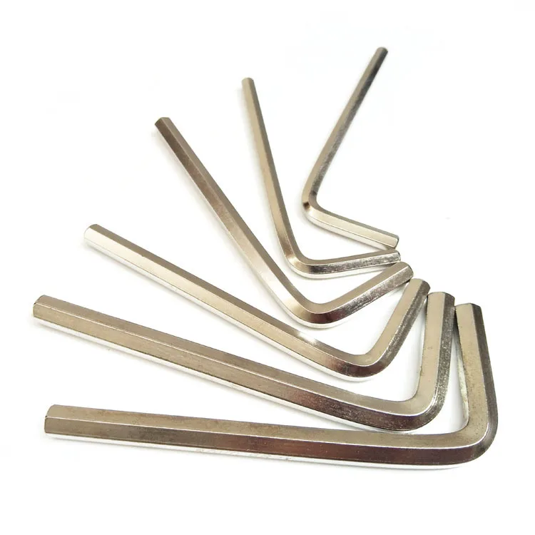 

Wholesale Standard Short Nickel-Plated Allen Wrench Single Bottle Within Six-Party Hex Key Hexagon Wrench Metric