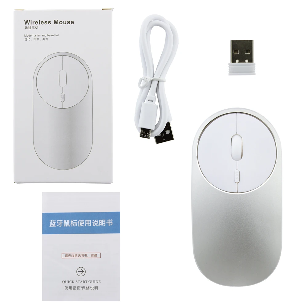 Беспроводная мышь CHYI Bluetooth 4 0 + 2 ГГц перезаряжаемая Бесшумная из алюминиевого