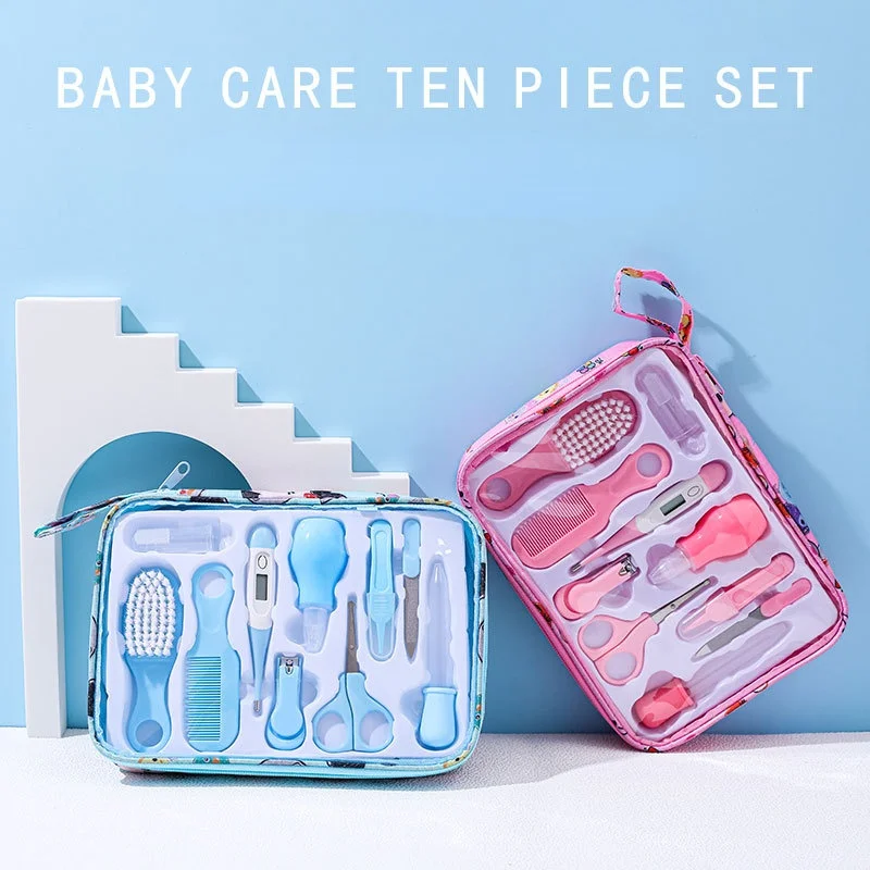 10pcs/set Baby Care Thermometer Finger Toothbrush Nail Clipper Combination Set Safety Comb Brush Infant Accessories | Мать и ребенок
