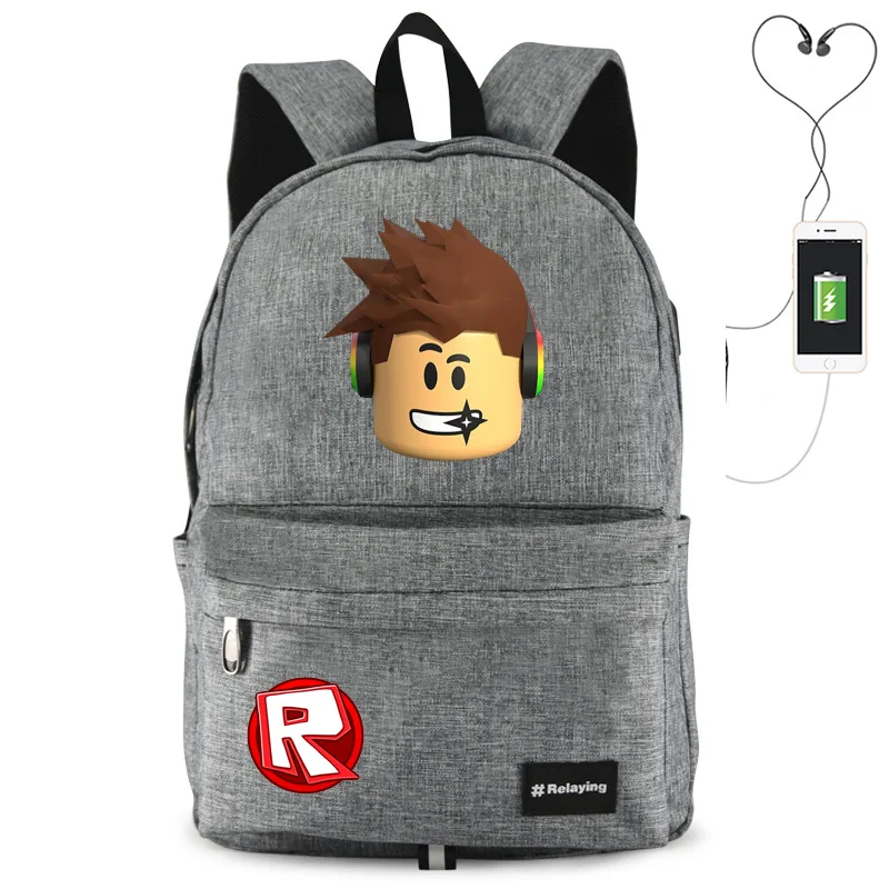 

Roblox Waterproof USB School Bag Foreign Trade Exclusively for Backpack Student School Bag a Generation of Fat Wholesale Order D