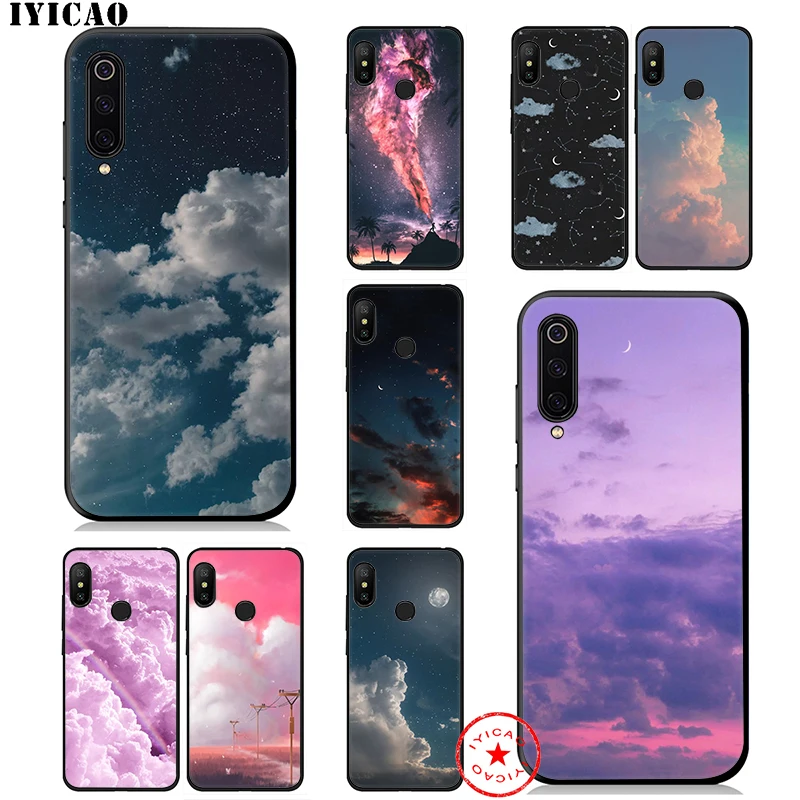 IYICAO Moon Star Cloud Night Soft Case for Xiaomi Mi 10 A3 A2 Lite A1 CC9 CC9E 9T 9 8 6 SE Pro F1 Max 3 5X 6X MiA1 MiA2 |