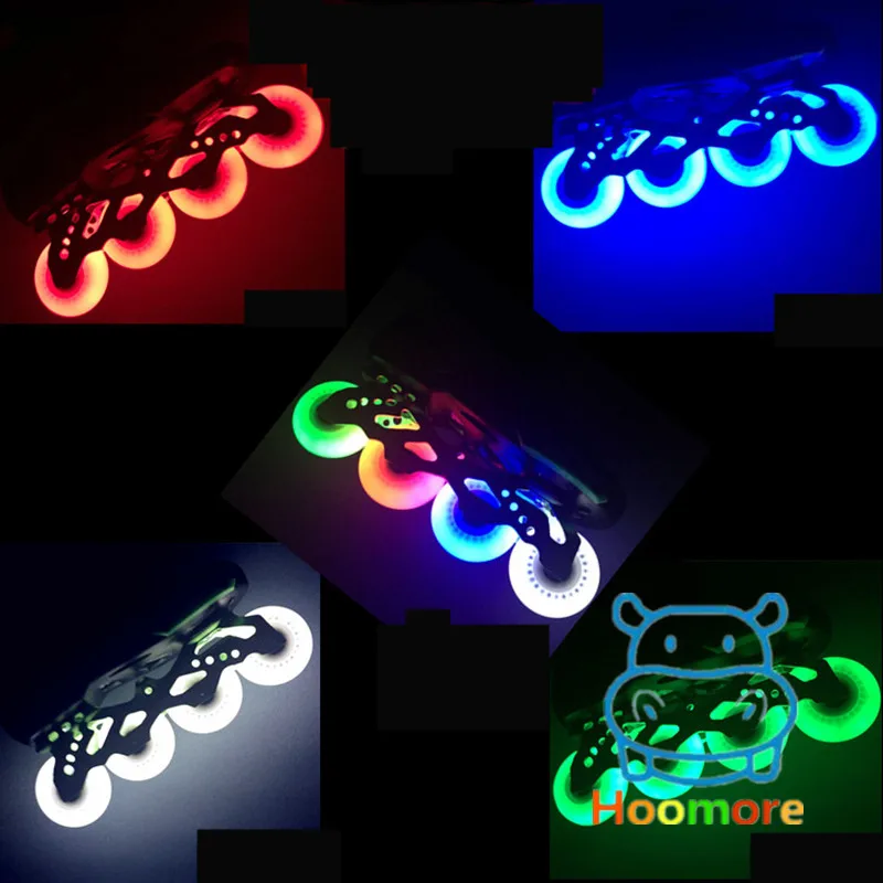 Kids roller skating wheels LED wheel shine flash inline skating tyre bright 60mm 62mm 64mm 68mm 70mm 4pcs roller skating wheels
