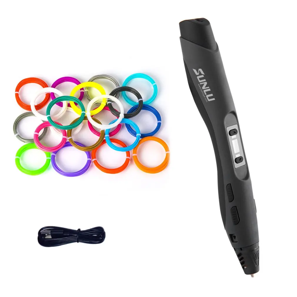 

SL-300A Low Temperature 3D Printing Pen Kids Graffiti Pen Children Funny Drawing Tool With 5M 20 Colors PLA Material