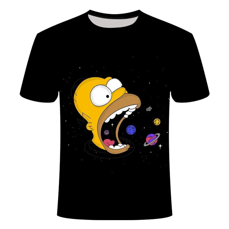 

2019 new Simpsons 3D printed T-shirts children's with round collar and short sleeves summer kid's funny camiseta sportswear gym