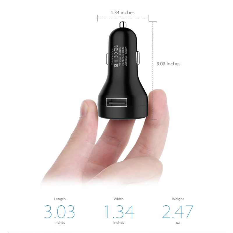 Vinsic светодиодный дисплей usb type C двойной порт автомобильное зарядное устройство Универсальный мобильный телефон автомобильное зарядное устройство для Xiaomi samsung S8 S9 iPhone X планшет