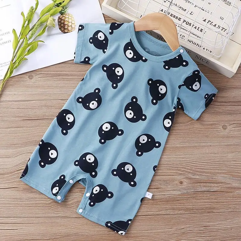 bamboo baby bodysuits	 2021 Newborn Baby Onesie Summer Short Sleeve Infantil Bodysuits Baby Boys And Girls Clothes Cotton Cartoon Jumpsuit Baby Bodysuits medium Baby Rompers