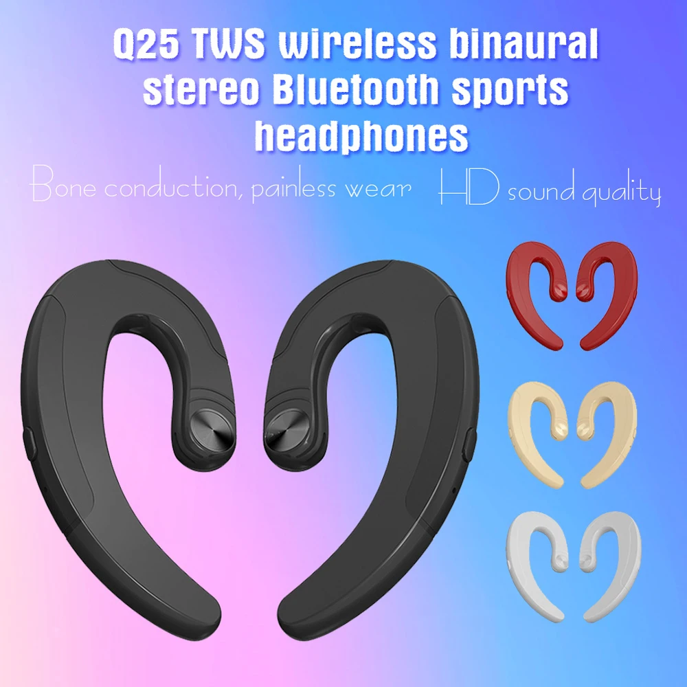 HBQ Q25 Bluetooth наушники TWS костной проводимости ушной крючок беспроводные Bluetooth наушники с микрофоном гарнитура для iPhone huawei