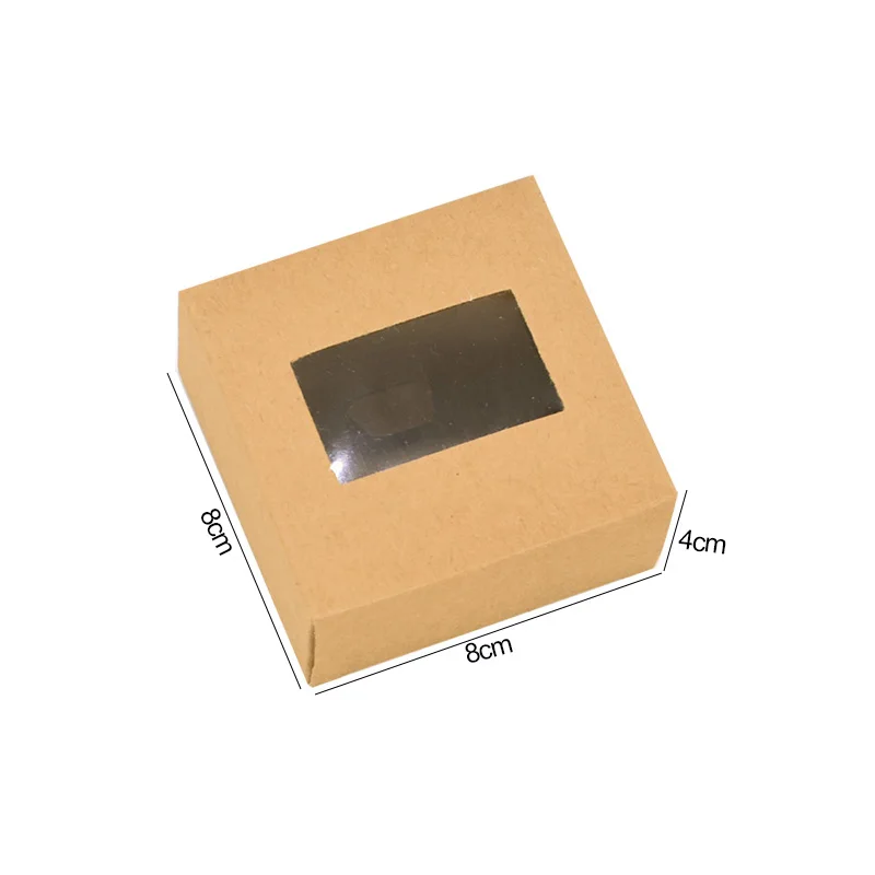 6Pcs Kraft Paper Cookie Candy Box PVC Window for Wedding Christmas Gift Boxes Packaging Decoration Birthday Party Supplies