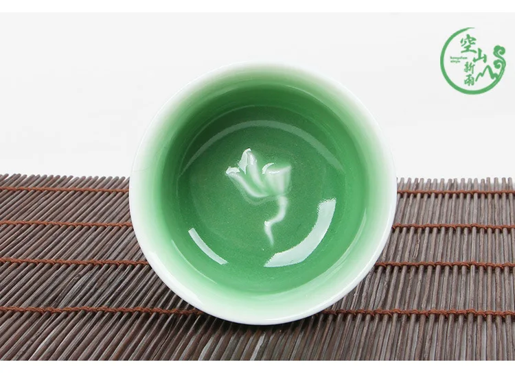 Empty Mountain Xinyu Longquan Celadon Small Handmade Lotus Teacup Creative Ceramics Kung Fu Tea Set Tea Bowl Tea Cup