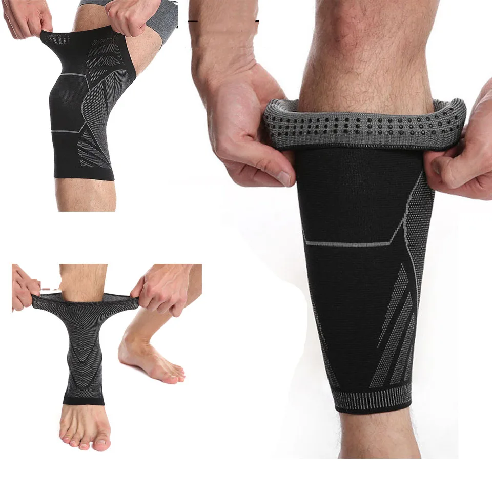 

1 Pair Elasticated Knee Black Knee Pads Knee Support Brace Leg Arthritis Injury gym Sleeve Elasticated Bandage Ankle Brace Suppo