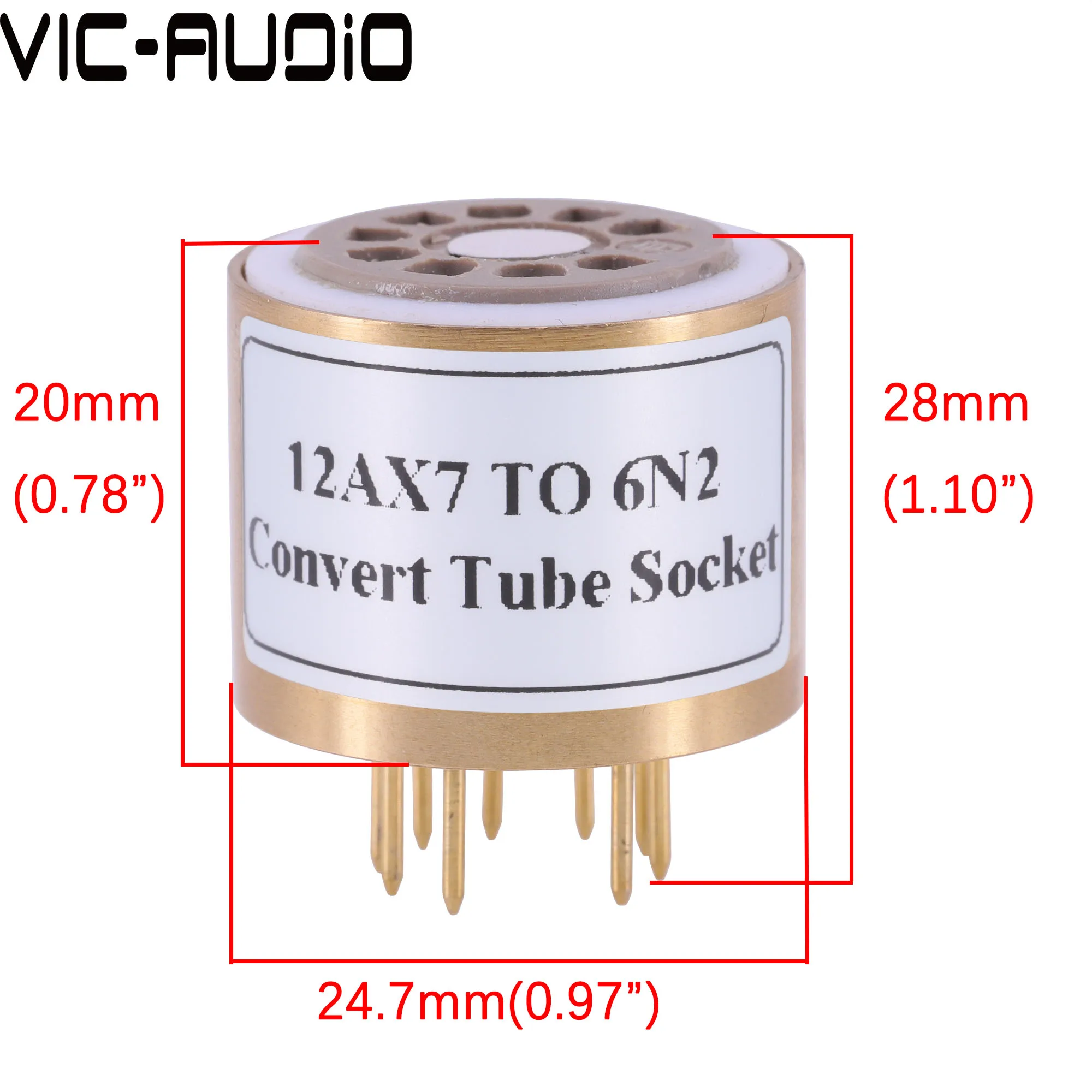 1x 12AX7 ECC83 TO 6N2 6H2N  vacuum tube adapter socket converter 