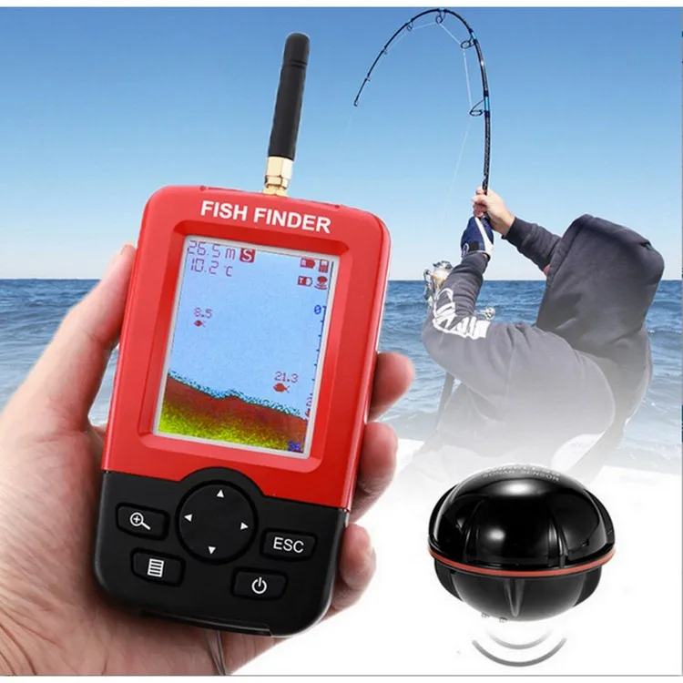  Smart Portable Depth Fish Finder with 100M Wireless Sonar Sensor Echo Sounder Fishfinder for Lake S - 4000127666590
