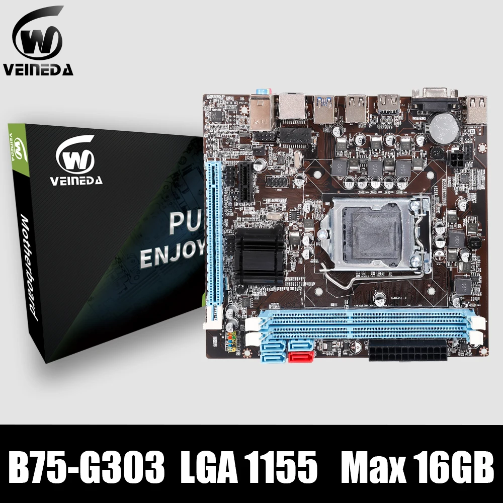 Материнская плата VEINEDA B75 LGA 1155 поддержка DDR3 память USB3.0 для Intel Lga1155 Core CPU i7 i5 i3 |