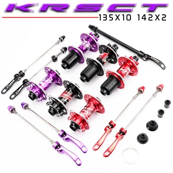 

KRSCT Front Rear Hub 32 Holes Bicycle Hub QR Thru Axle 5 Bearings 6 Locks 72 Clicks AM FR MTB mountain bike Ultralight 465g