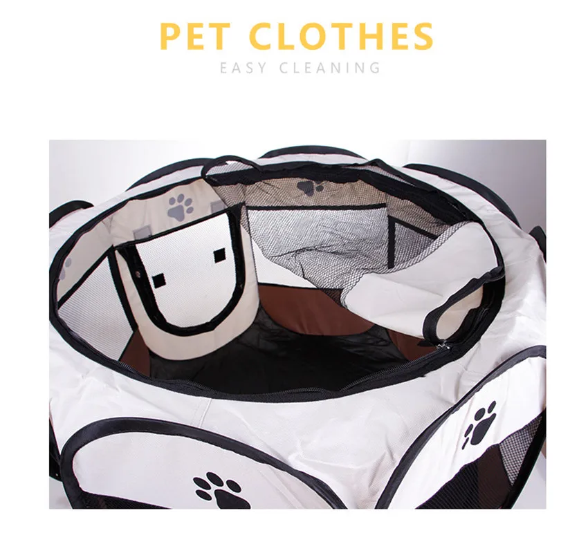 Pet Dog Playpen Tent Crate Room Foldable Puppy Exercise Cat Cage Waterproof Outdoor Two Door Mesh Shade Cover Nest Kennel (5)