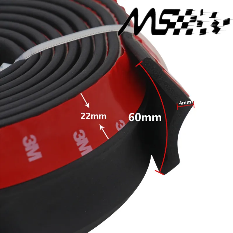 Universal TPVC Front Bumper Lip Skirt Protector Multideflector Front Bumper Strip Car Scratch Proof