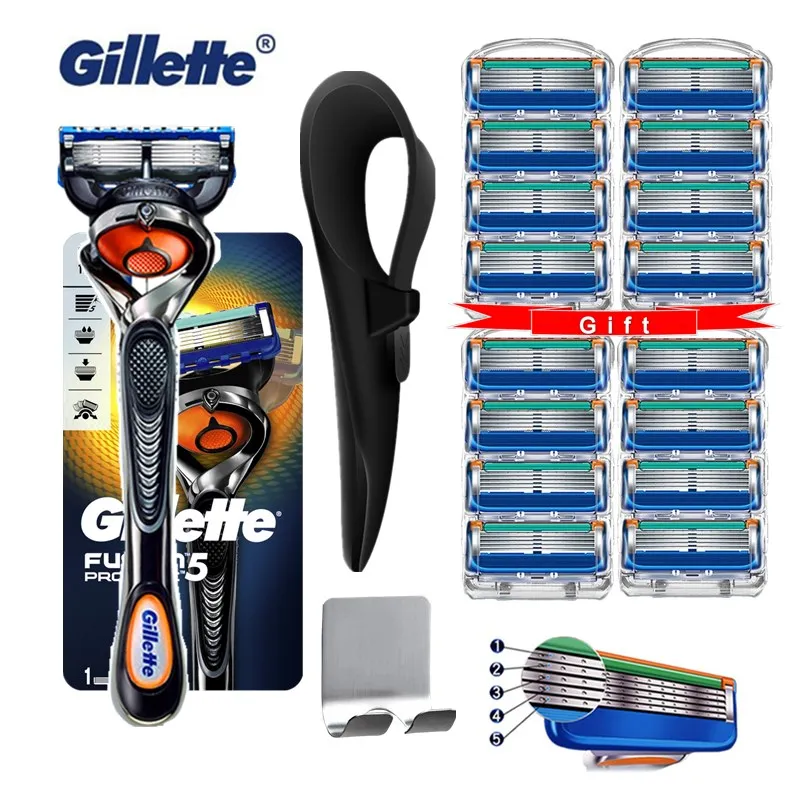 

Gillette Fusion 5 Proglide Men Manual Shaver Razors Machine for Shaving Blades 5 Layer Cassettes With Rubber Sleeve and Hook