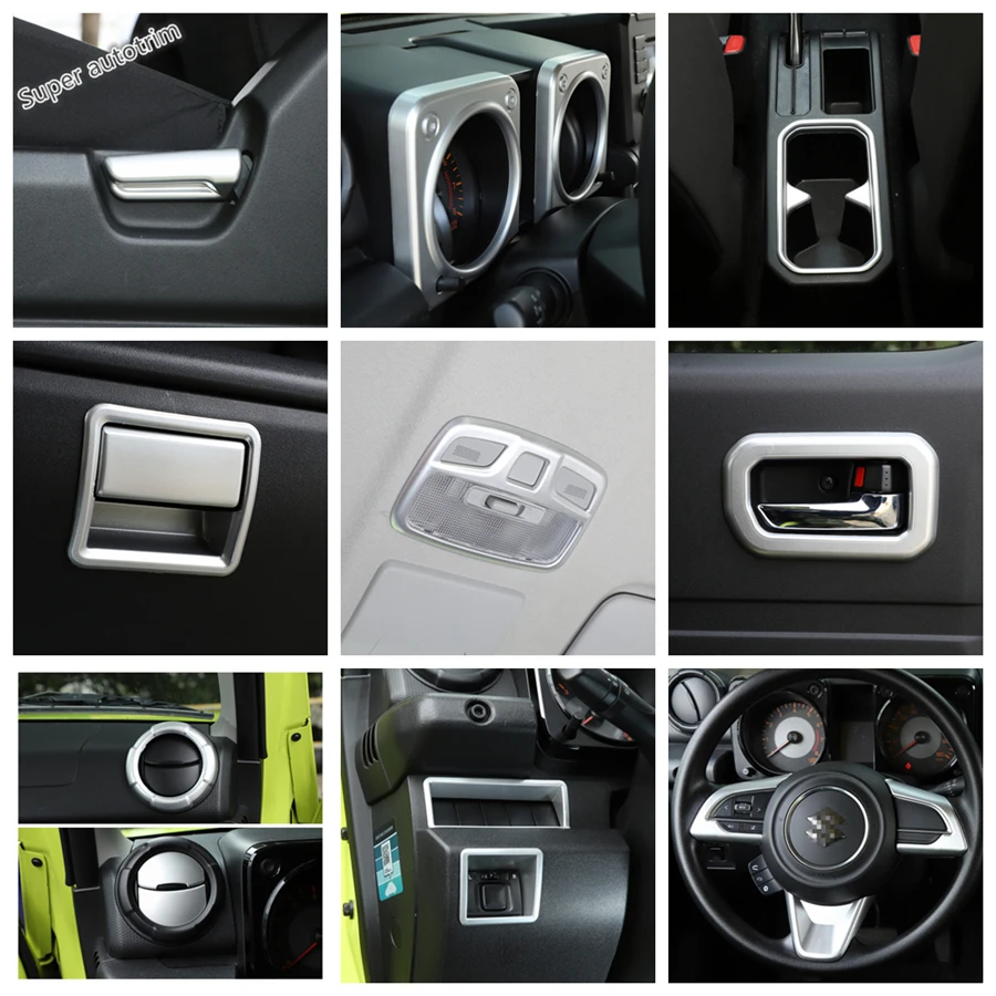 Lapetus Matte Interior Refit Kit Dashboard / Front Reading Lamps Cup Holder Air AC Cover Trim For Suzuki Jimny 2019 2020 ABS | Автомобили