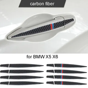 

4pcs for BMW X1 F48 X5 E85 F15 X6 F16 1 2 Series Touring Carbon Fiber Door Handle Cover Strips Car Trim Sticker Accessories