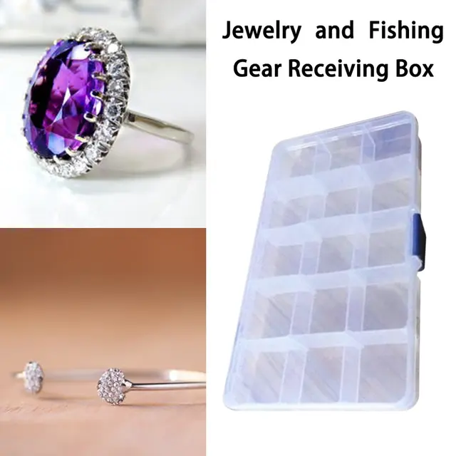 15 Rács Kreatív Tárolódoboz Eltávolítható Elválasztókkal Értéktárgyak Ékszer Készpénz Átlátszó Műanyag Doboz Szervező Tárolóedény - Image 3