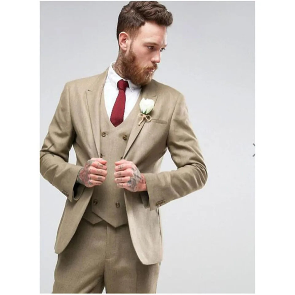 Классический мужской костюм смокинг Noivo Terno приталенный Easculino вечерние костюмы для мужчин хаки двубортный смокинг жениха vestido