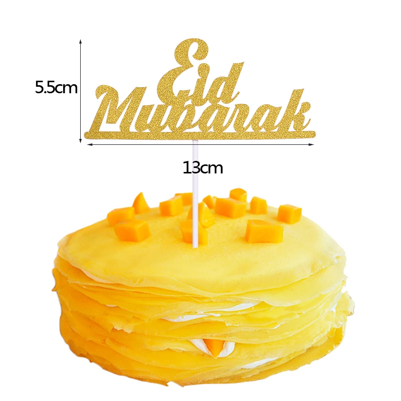 1/10 шт. цвета: золотистый Луна ИД Мубарак торт Топпер для Висячий вечерние декор, выпеченный в гофрированной формочке флаг исламский мусульманский ИД вечерние поставки