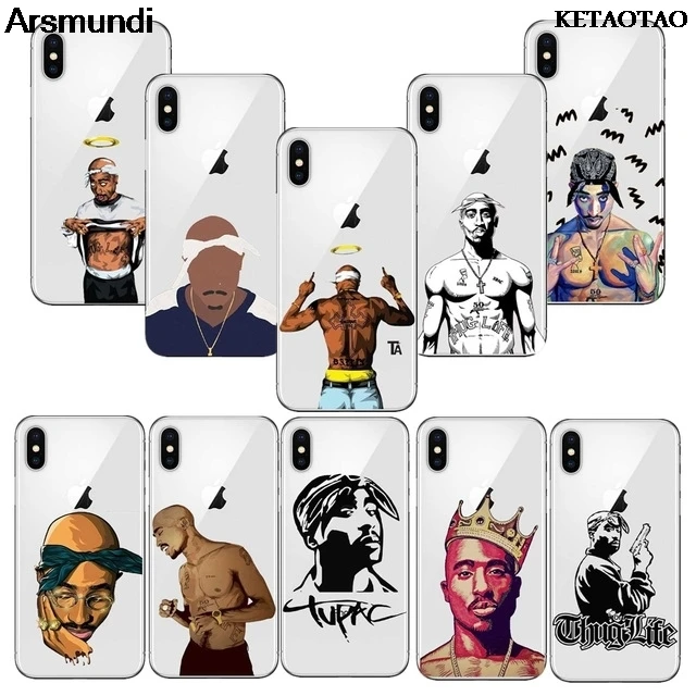 KETAOTAO 2Pac Tupac Shakur чехлы для телефонов iPhone 4S 5C 5S 6S 7 8 SE PLUS XR XS Max чехол кристально чистый