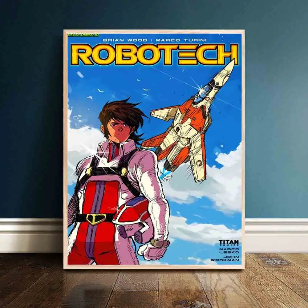 Robotech Аниме классический вопрос постер и принт холст настенная художественная живопись картины для гостиной украшение домашний Декор без рамки - Цвет: F