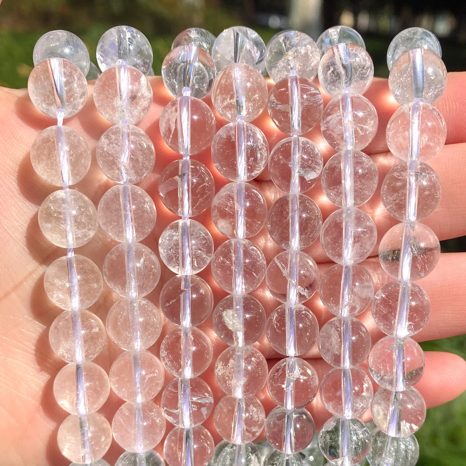 4mm 6mm 8mm 10mm 12mm Natural Clear Quartz Round Beads 15.5inch