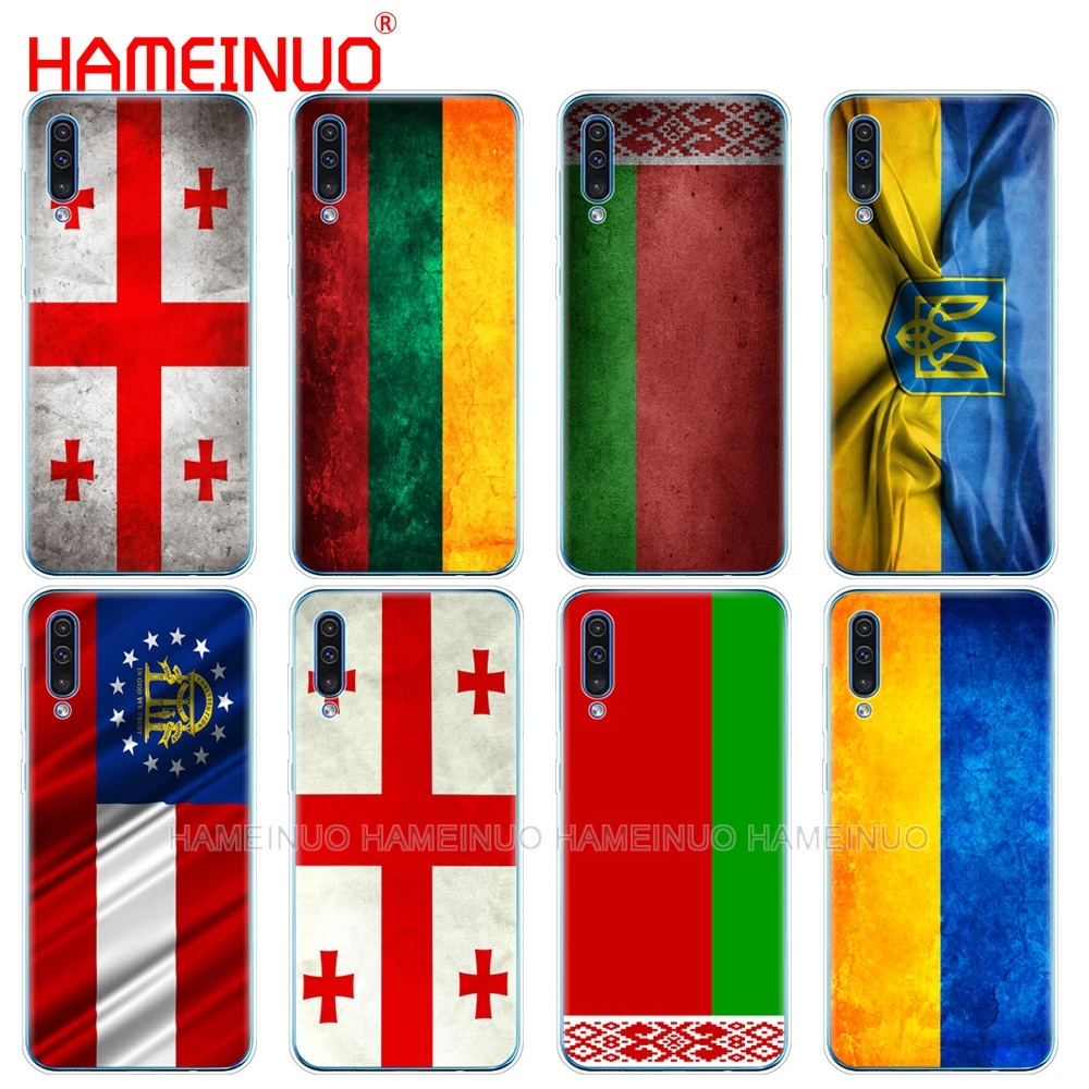Силиконовый чехол для телефона Samsung Galaxy S10 E PLUS A10 A20 A30 A40 A50 A70 A10E A20E M20 Флаг Грузии