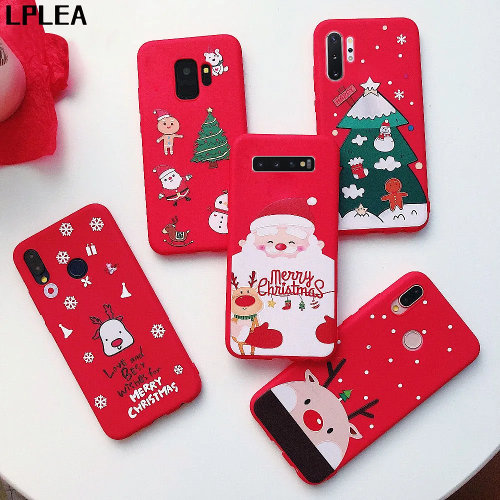 Одежда для сна из хлопка с рождественскими рисунками чехол samsung Galaxy A50 A70 S8 S9 плюс