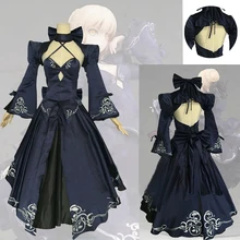 Costume de Cosplay pour femme, tenue gothique noire, avec sabres, alterner, Arturia, dragon, Anime, zéro destin, mariée, Lolita