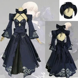 Costume de Cosplay pour femme, tenue gothique noire, avec sabres, alterner, Arturia, dragon, Anime, zéro destin, mariée, Lolita 