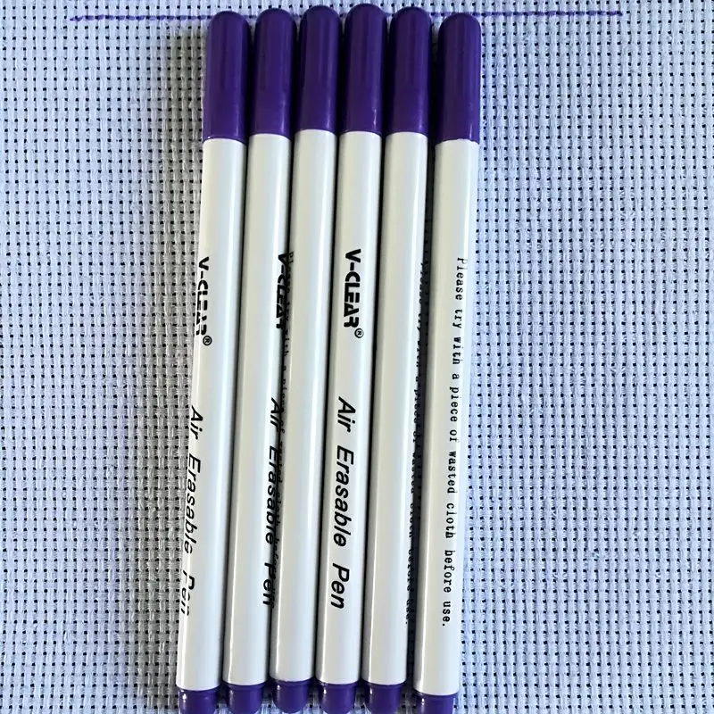 Фиолетовая воздушная стираемая ручка, 6 шт., маркер для краски ткани, ручка Chaco Ace, ручка для стирания ткани, ручка для швейных инструментов, маркеры для мела на заказ
