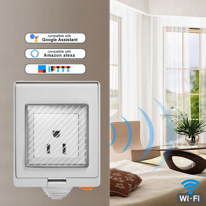 SONOFF S55 Wi-Fi Smart IP55 Водонепроницаемая дизайнерская розетка для Android IOS для Google Wifi переключатель настенный выключатель умная Автоматизация