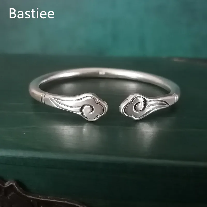 

Bastiee 999 Silver Auspicious Clouds Men Bangle Bracelet For Women Ancient China Hmong Handmade Luxury Jewelry Vintage Unisex