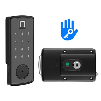 

Intelligent TTLock App Wifi Remote Control Automatic Smart RIM Door Lock Electric Password Key Card Rim Lock