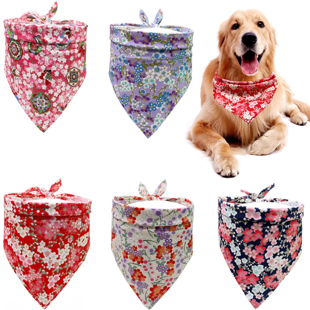 New Dog Bandana Pet Small Dog Scarf Bandanas Cotton Adjustable