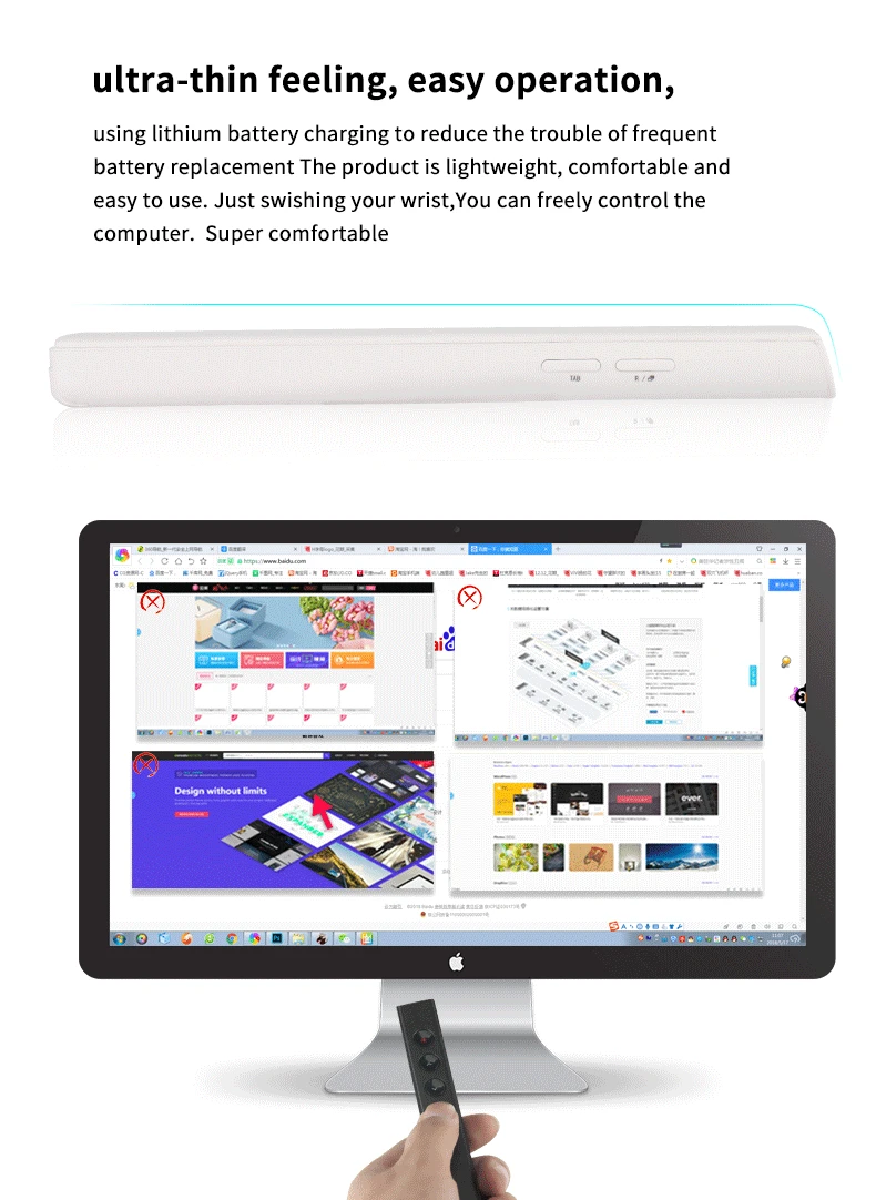 ar sem fio ppt apresentador clicker recarregável