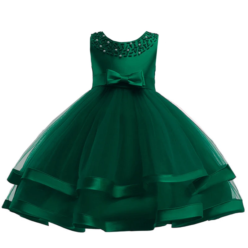 Летняя детская одежда нарядное платье-пачка с цветами элегантное ручное Бисероплетение для девочек детское праздничное платье принцессы для детей от 2 до 10 лет