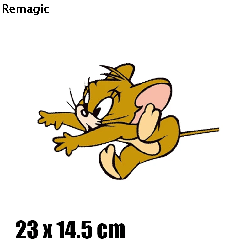 Кот и мышь мультфильм дети утюжок на теплопередачи печати Патчи Наклейки Одежда DIY аппликации моющиеся a-уровень термопечати патч