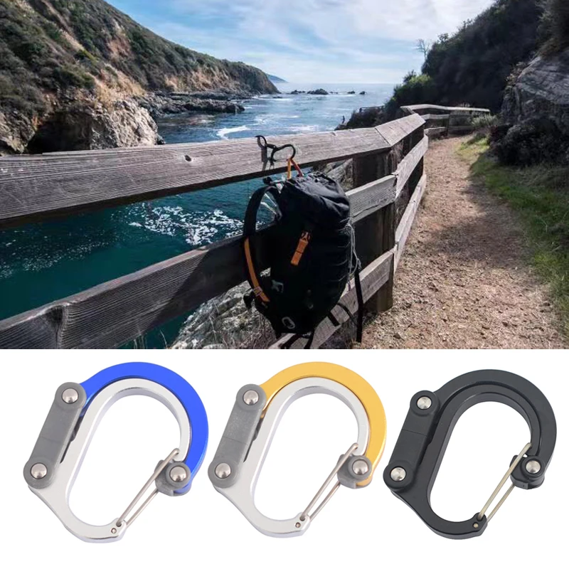 

Outdoor Carabiner Clip Swivel Hook Aluminum Alloy D-type Buckle Portable Key Chain YA88