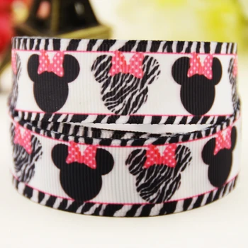 

22mm 25mm 38mm 75mm Minnie Cartoon printed Grosgrain Ribbon party decoration 10 Yards X-03009