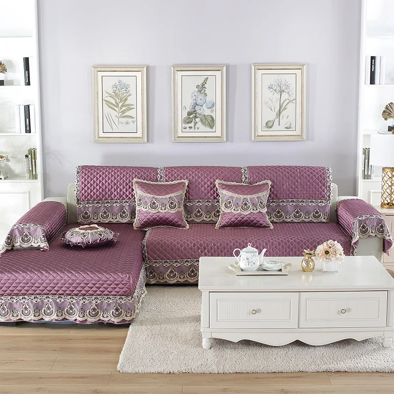 

Tribute Silk Tencel ya hua bu Sofa Cushion Fabric Anti-slip Four Seasons Universal Nobility Modern Sofa Cover