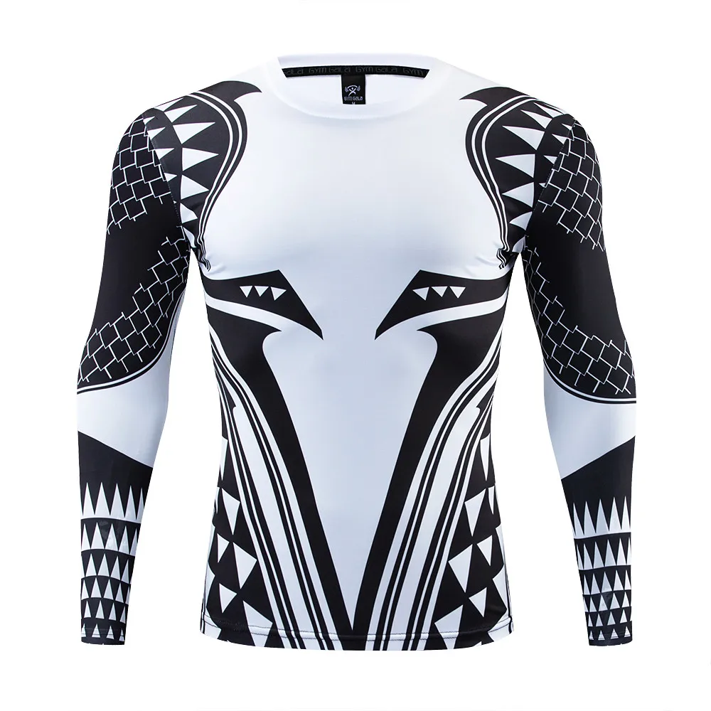 

Europe America Compression T-Shirt Men 3D Printed Casual T shirts 2019 Latest Cosplay Costume Long Sleeve 3D T-shirt Male Cloth