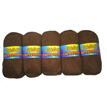 

Wool ball glitter high quality basic 100 grams ball weave pullovers bright crochet Brown sewing Clew soft 328