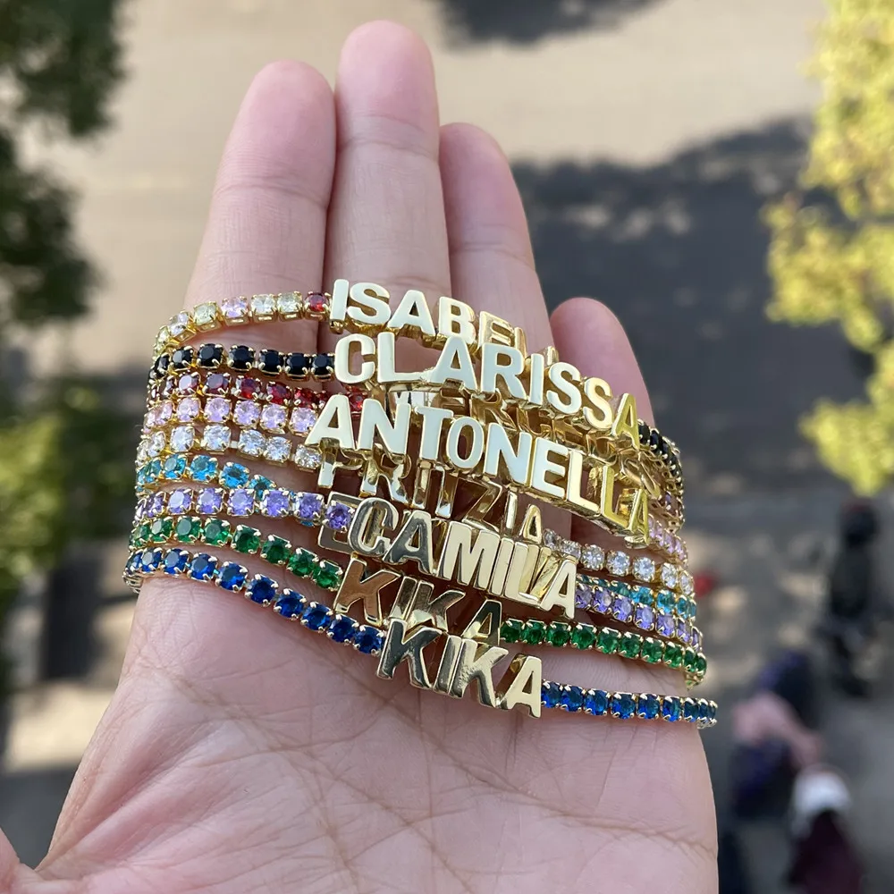 Custom Alphabet Letter Beaded Gold Bracelet Also Available in Silver Rose Gold - Personalized Name Bracelet